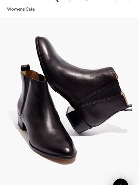 Madewell Carina Boot. Black Leather Chelsea Boot